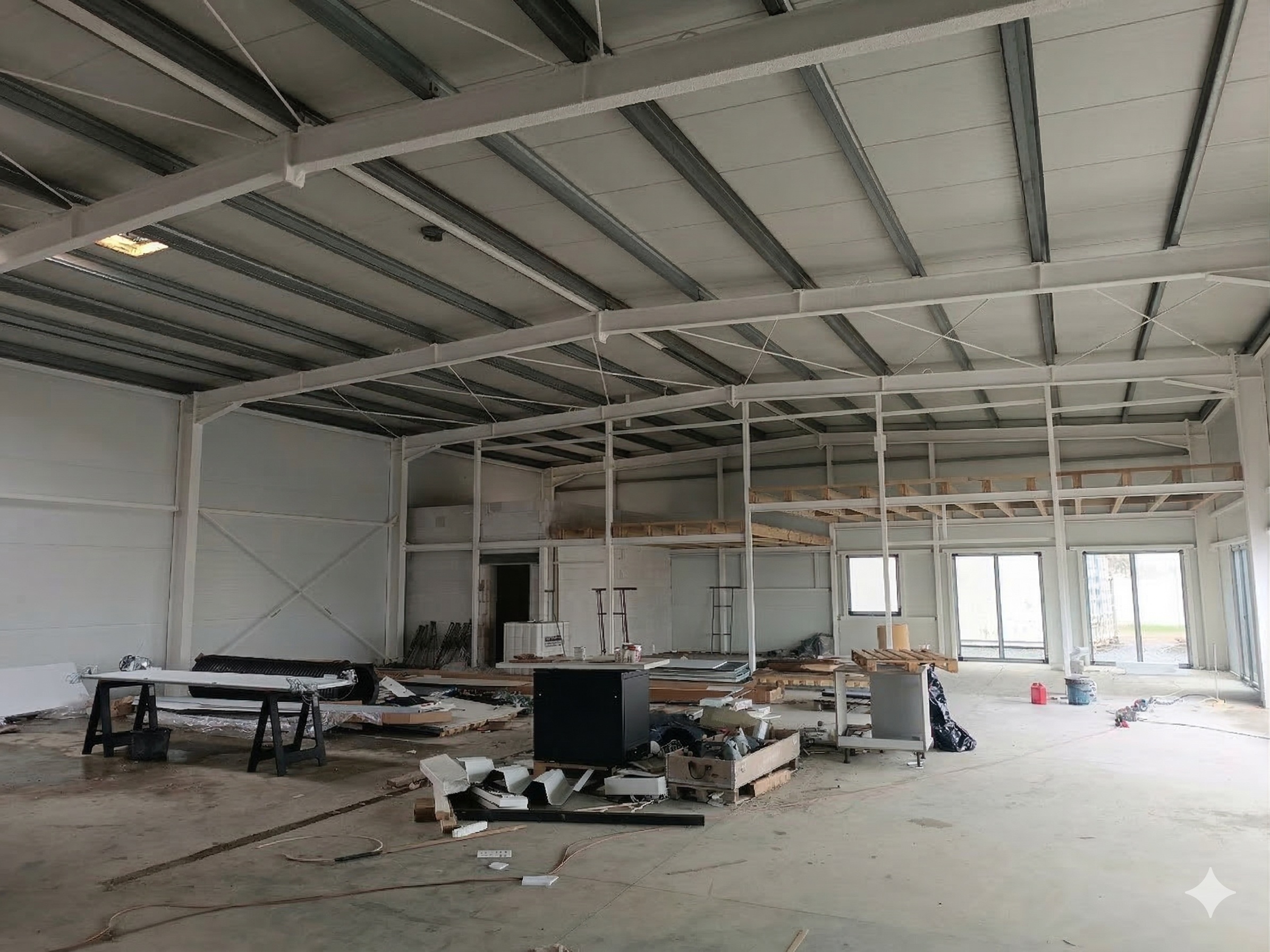 Konstrukcja hali AGROAS w Gołaczowie po wykonaniu zabezpieczenia ogniochronnego R30